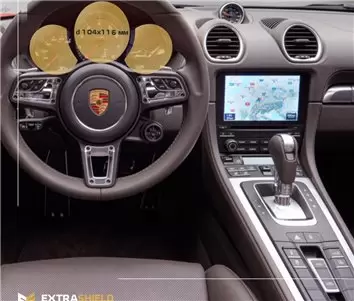 Porsche Boxster 2016 - Present Digital Speedometer 12" DisplayschutzGlass Kratzfest Anti-Fingerprint Transparent - 1- Cockpit De