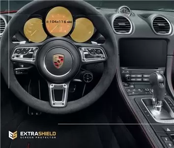 Porsche Cayman 2016 - Present Digital Speedometer 12" DisplayschutzGlass Kratzfest Anti-Fingerprint Transparent - 1- Cockpit Dek