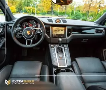 Porsche Macan Pre-facelift 2013 - 2019 Multimedia DisplayschutzGlass Kratzfest Anti-Fingerprint Transparent - 1- Cockpit Dekor I