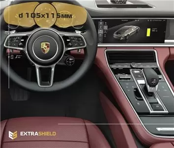 Porsche Panamera II 2017 - Present Digital Speedometer 12" DisplayschutzGlass Kratzfest Anti-Fingerprint Transparent - 1- Cockpi