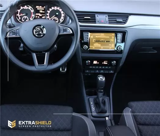 Skoda Octavia (A7) 2016 - Present Multimedia Swing 6,5" DisplayschutzGlass Kratzfest Anti-Fingerprint Transparent - 1- Cockpit D