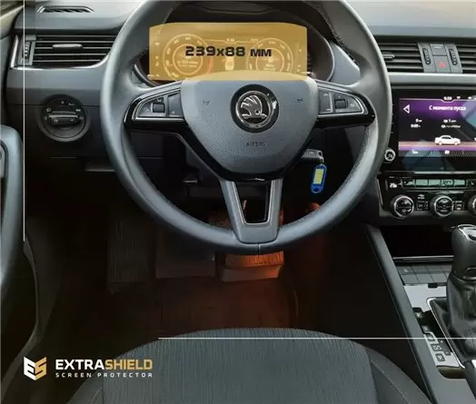 Skoda Octavia (A7) 2019 - Present Digital Speedometer LCD-Digi 10,25" DisplayschutzGlass Kratzfest Anti-Fingerprint Transparent 