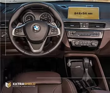 BMW X1 (F48) 2015 - 2019 Multimedia 6,5" DisplayschutzGlass Kratzfest Anti-Fingerprint Transparent - 1- Cockpit Dekor Innenraum