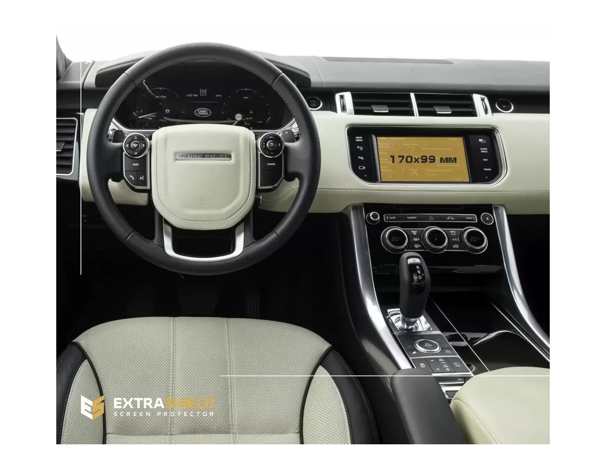 Land Rover RR Sport (L494) 2012 - 2017 Multimedia DisplayschutzGlass Kratzfest Anti-Fingerprint Transparent - 1- Cockpit Dekor I