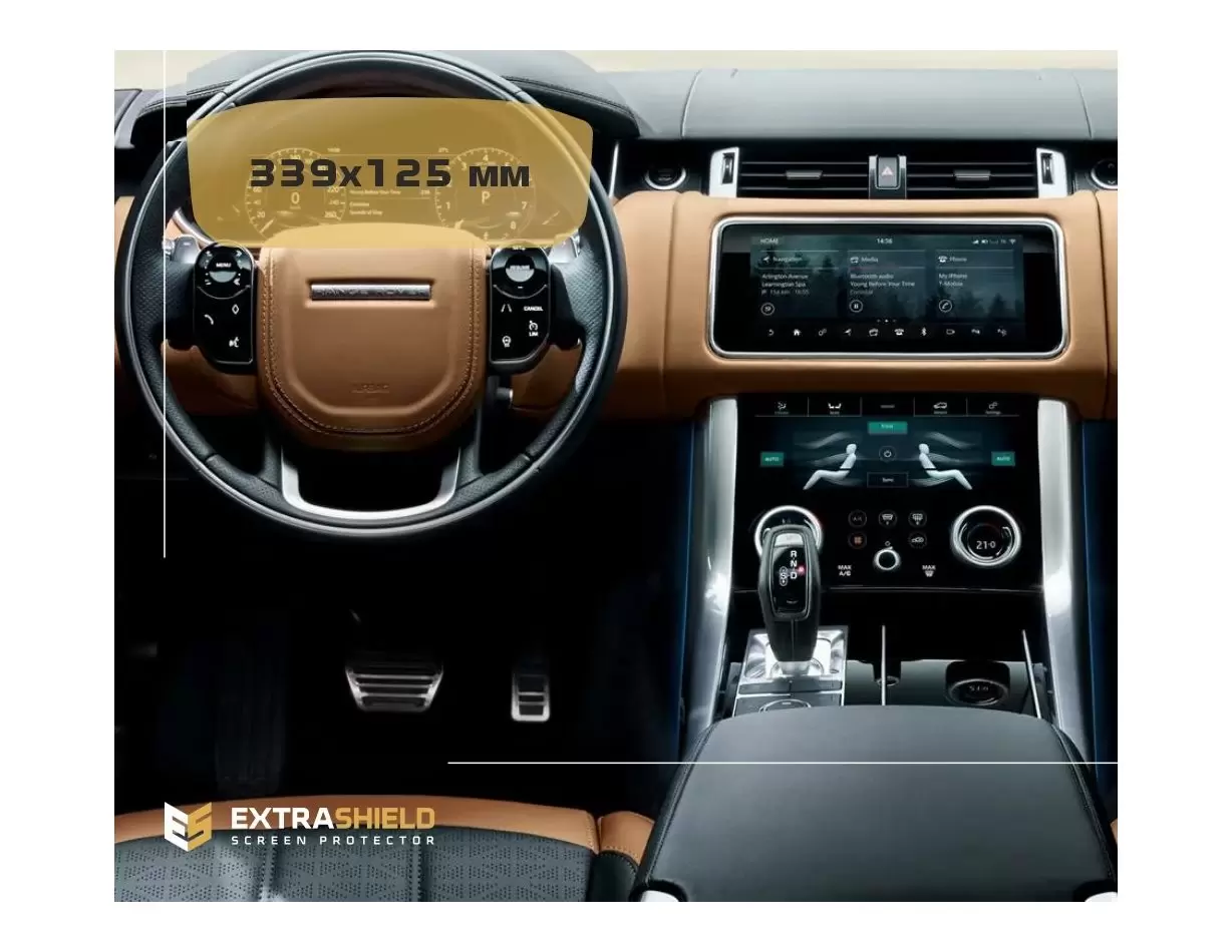 Land Rover RR Sport (L494) 2012 - Present Digital Speedometer DisplayschutzGlass Kratzfest Anti-Fingerprint Transparent - 1- Coc