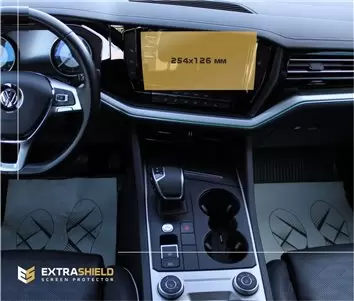 Volkswagen Touareg (CR) 2018 - Present Multimedia 9" DisplayschutzGlass Kratzfest Anti-Fingerprint Transparent
