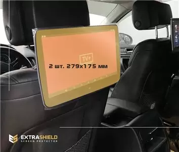 Volkswagen Touareg (CR) R-Line 2018 - Present Passenger monitors DisplayschutzGlass Kratzfest Anti-Fingerprint Transparent - 1- 