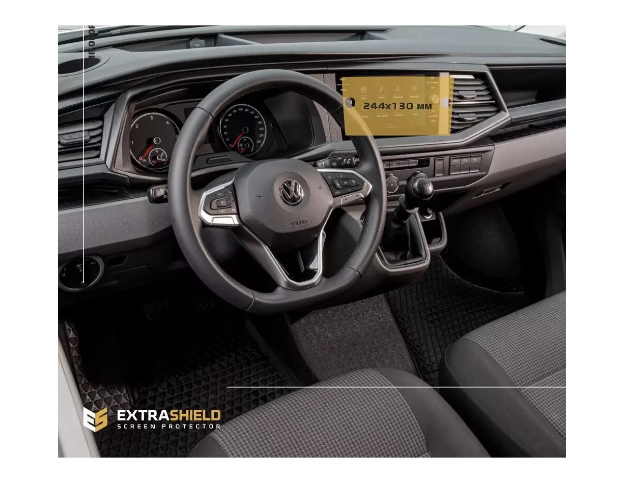 Volkswagen Transporter 6.1 2015 - 2019 Multimedia Composition Color 6,5" DisplayschutzGlass Kratzfest Anti-Fingerprint Transpare