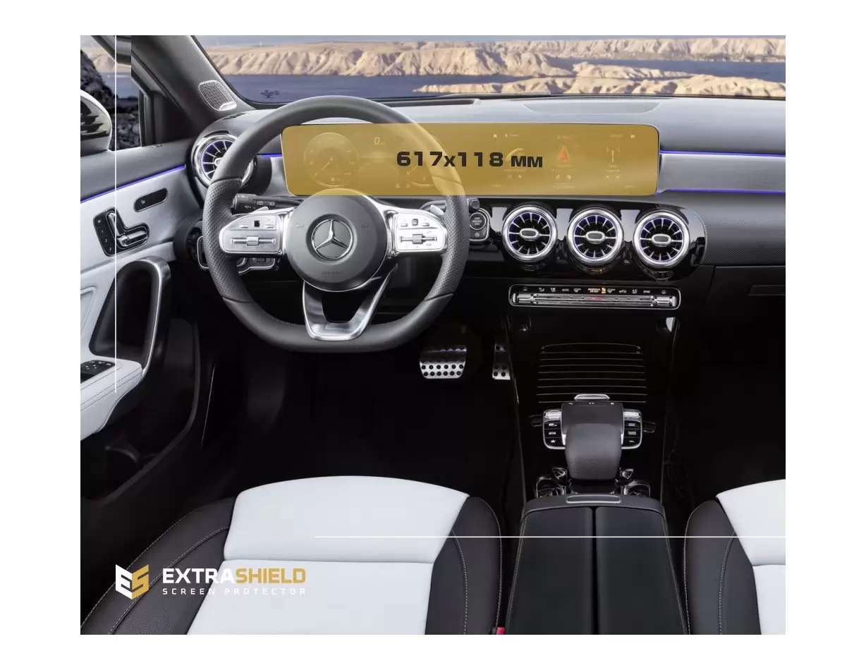 Mercedes-Benz A-class (W177/V177) 2018 - Present Digital Speedometer + Multimedia 10,25" DisplayschutzGlass Kratzfest Anti-Finge