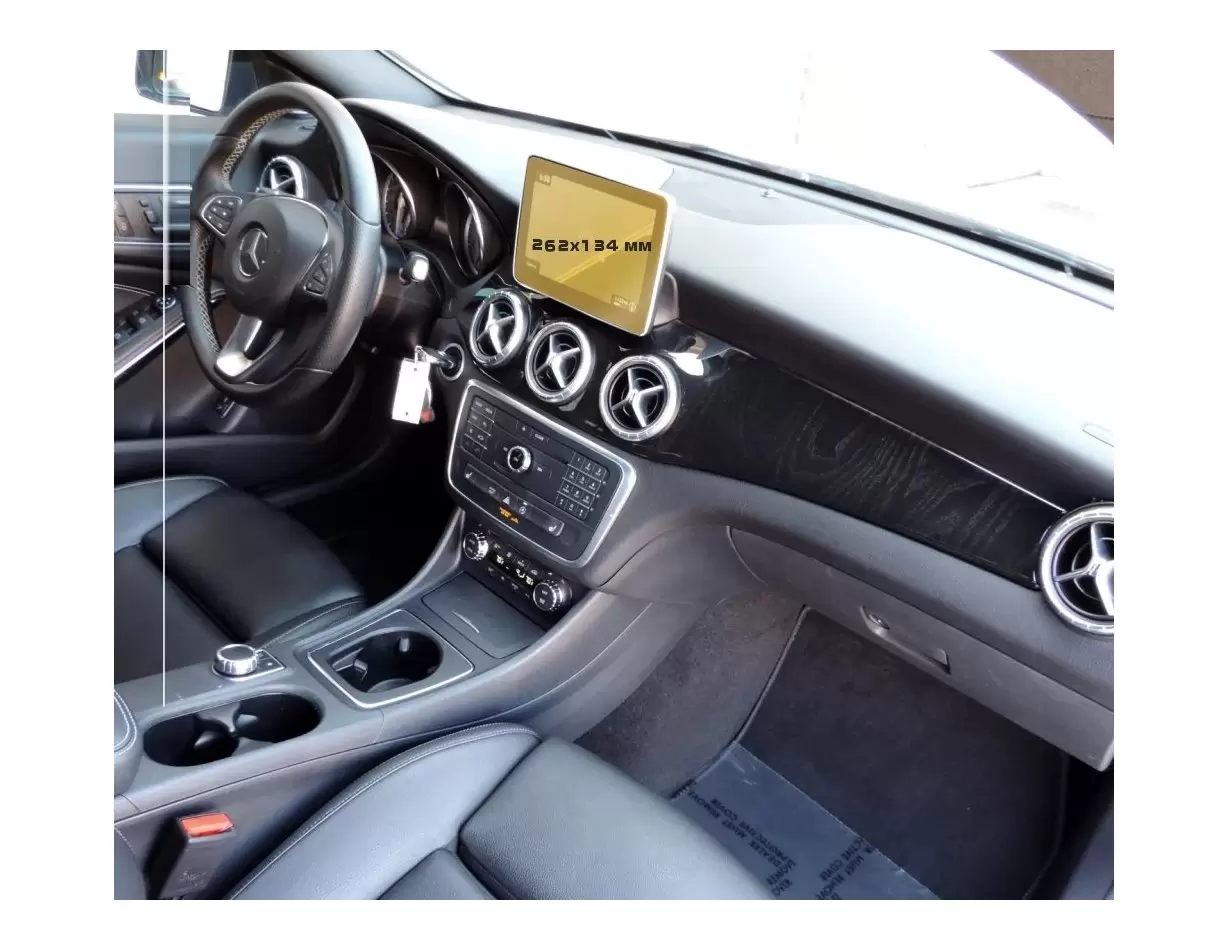 Mercedes-Benz A-class (W176) 2015 - 2018 Multimedia 8" DisplayschutzGlass Kratzfest Anti-Fingerprint Transparent - 1- Cockpit De