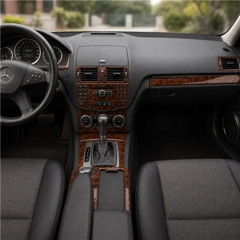 Mercedes C-Class W204 2006+ 3D Armaturenbrett-Dekor-Set, 17 Teile