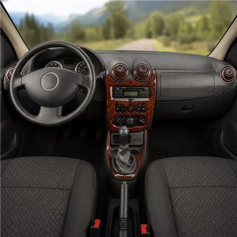 Dacia Sandero-Logan 2008-2009 3D Armaturenbrett-Dekor-Set, 18 Teile