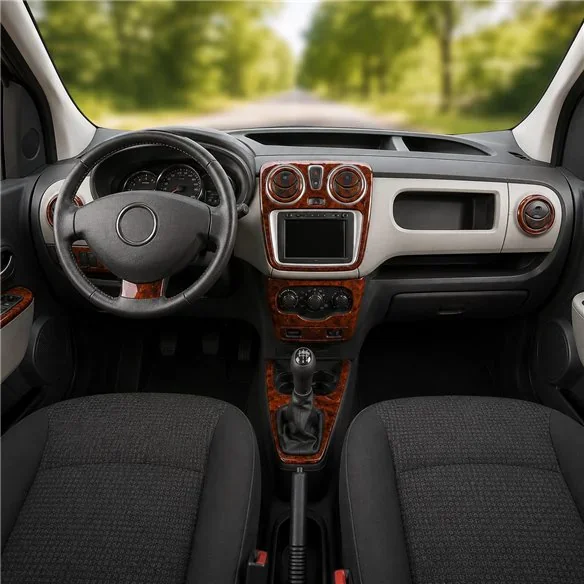Dacia Lodgy 2013+ 3D Armaturenbrett-Dekor-Set, 21 Teile