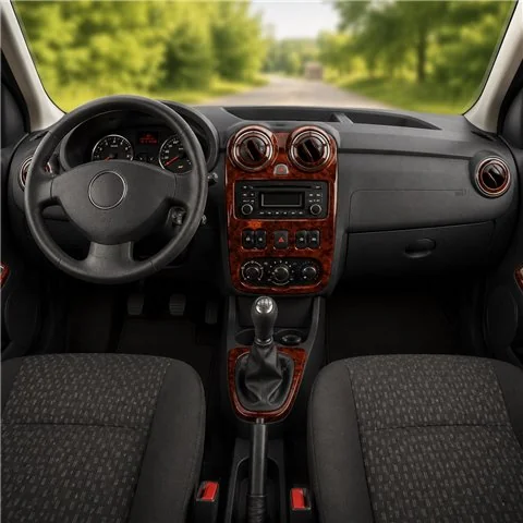 Dacia Sandero 2010+ 3D Armaturenbrett-Dekor-Set, 22 Teile