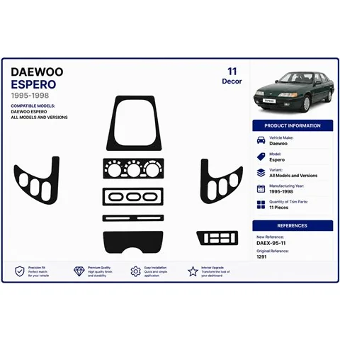 Chevrolet Espero 1995-1998 3D Armaturenbrett-Dekor-Set, 11 Teile 2