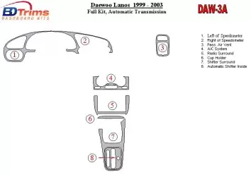 Daewoo Lanos 1999-2003 Voll Satz, Automatic Gear BD innenausstattung armaturendekor cockpit dekor - 1- Cockpit Dekor Innenraum