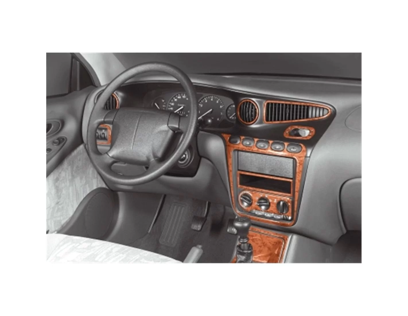Daewoo Leganza 09.1997 Mittelkonsole Armaturendekor Cockpit Dekor 18 -Teile