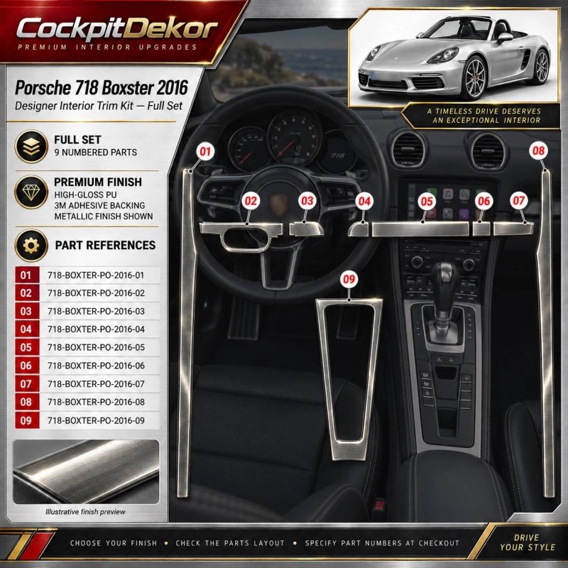 Porsche 718 Boxter 2016 – Designer Trim – Innenraum-Komplettset