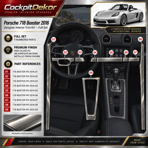 Porsche 718 Boxter 2016 – Designer Trim – Innenraum-Komplettset