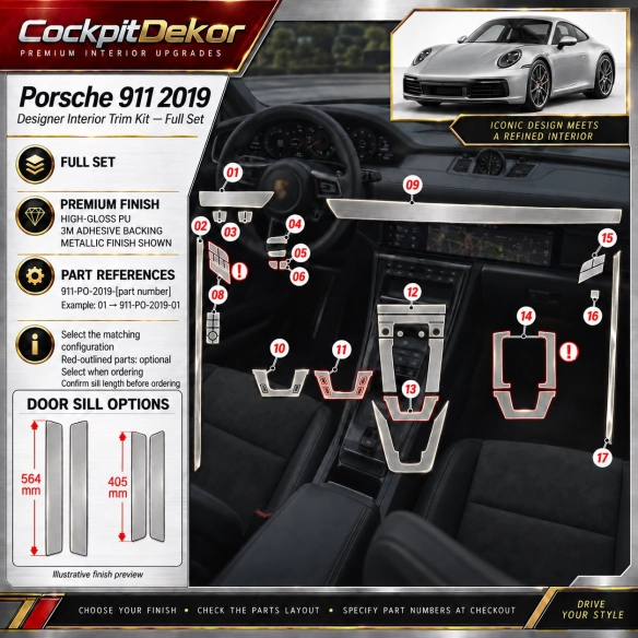Porsche 911 2019 – Designer Trim – Innenraum-Komplettset