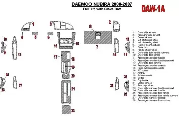 Daewoo Nubira 2000-2007 Voll Satz, with glowe-box BD innenausstattung armaturendekor cockpit dekor - 1