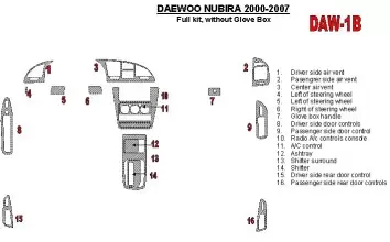Daewoo Nubira 2000-2007 Voll Satz, Without glowe-box BD innenausstattung armaturendekor cockpit dekor - 1