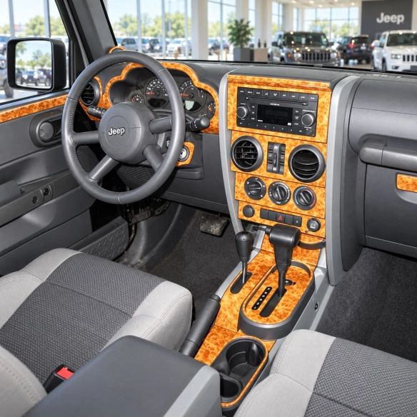 Jeep Wrangler 2007-2010 3D Cockpit Dekor Interieurleisten Set Full Set / as shown in product diagram-teilig