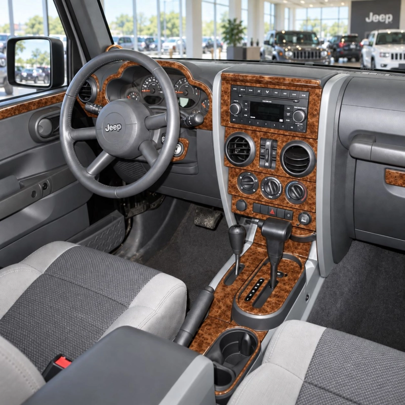 Jeep Wrangler 2007-2010 3D Cockpit Dekor Interieurleisten Set Full Set / as shown in product diagram-teilig