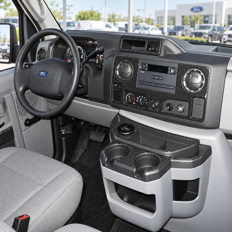 Ford E-Series E-Van 2012-2022 3D Cockpit Dekor Interieurleisten Set 19-teilig