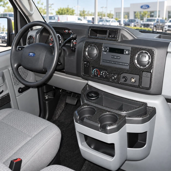 Ford E-Series E-Van 2012-2022 3D Cockpit Dekor Interieurleisten Set 19-teilig