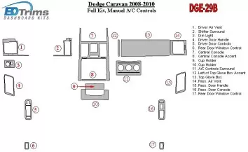 Dodge Caravan 2008-UP Voll Satz, Manual Gearbox AC Controls BD innenausstattung armaturendekor cockpit dekor - 1