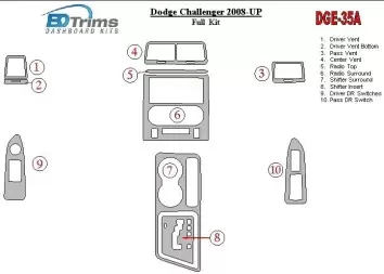 Dodge Challenger 2008-UP Voll Satz BD innenausstattung armaturendekor cockpit dekor - 1