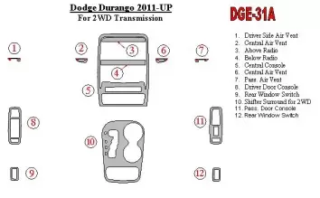 Dodge Durango 2011-UP BD innenausstattung armaturendekor cockpit dekor - 2- Cockpit Dekor Innenraum