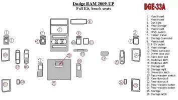 Dodge Ram 2009-UP BD innenausstattung armaturendekor cockpit dekor - 1