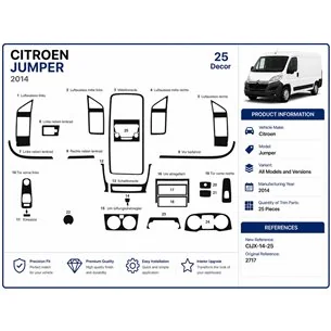 Citroen Jumper 2014 3D Armaturenbrett-Dekor-Set, 25 Teile 2