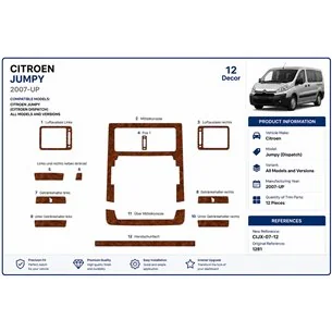 Citroen Jumpy 2007+ 3D Armaturenbrett-Dekor-Set, 12 Teile 2