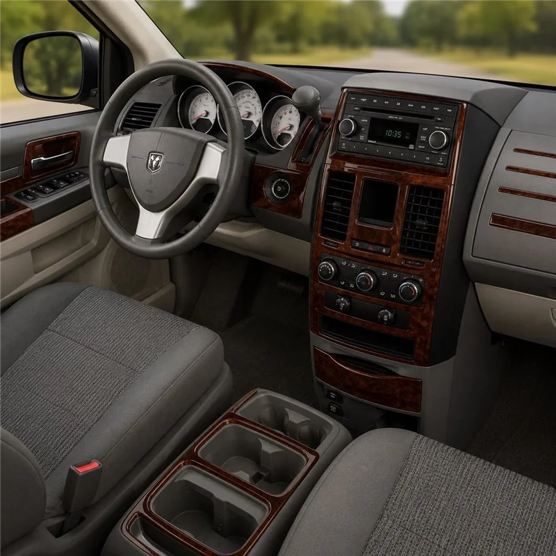 Dodge Caravan 2008+ Komplettset, Schaltgetriebe AC Controls 3D Armaturenbrett-Dekor-Set