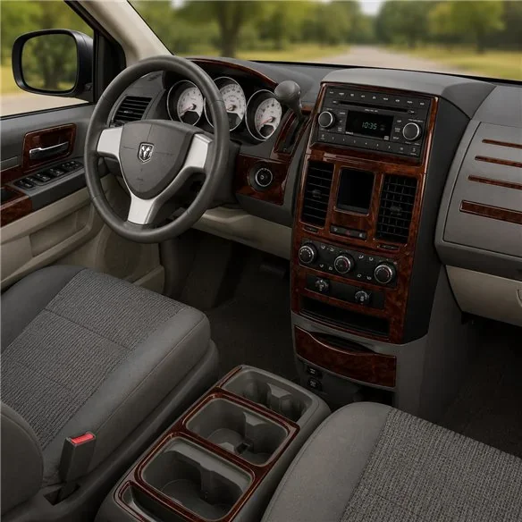 Dodge Caravan 2008+ Komplettset, Schaltgetriebe AC Controls 3D Armaturenbrett-Dekor-Set