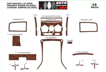 Fiat Ducato 03.02 - 01.06 Mittelkonsole Armaturendekor Cockpit Dekor 15 -Teile