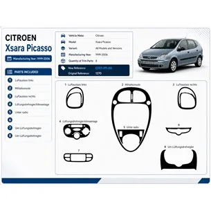 Citroen Xsara Picasso 1999-2006 3D Armaturenbrett-Dekor-Set, 8 Teile 2