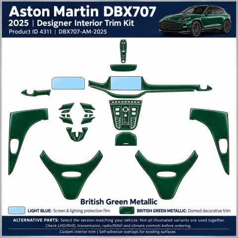 Aston Martin Dbx707 2025 – Designer Trim – Innenraum-Komplettset