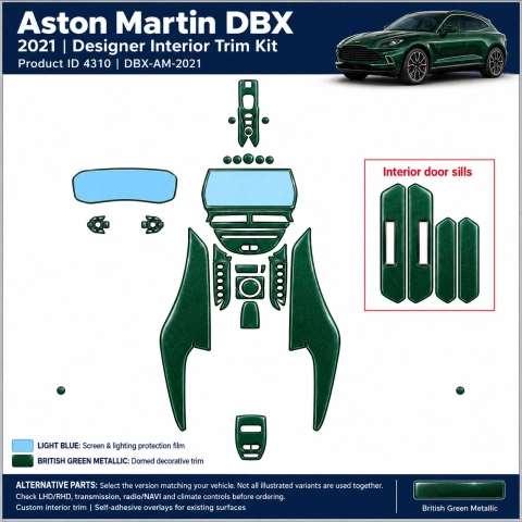 Aston Martin Dbx 2021 – Designer Trim – Innenraum-Komplettset