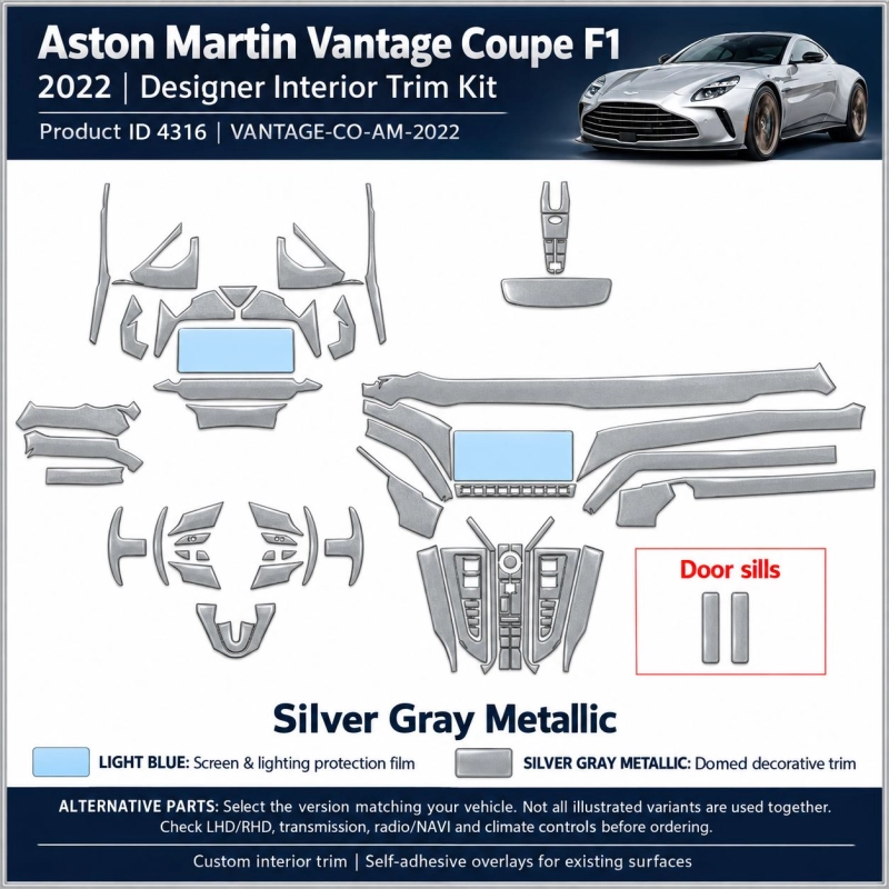 Aston Martin Vantage Coupe F1 2022 – Designer Trim – Innenraum-Komplettset