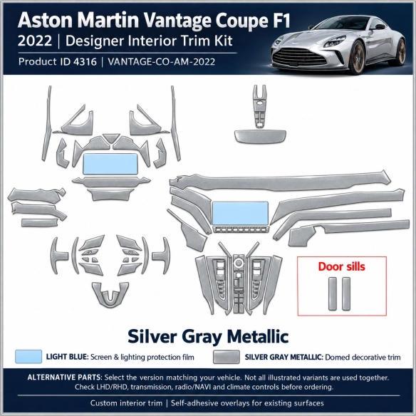 Aston Martin Vantage Coupe F1 2022 – Designer Trim – Innenraum-Komplettset