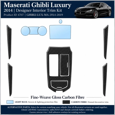 Maserati Ghibli Luxury 2014 2019 – Designer Trim – Innenraum-Komplettset