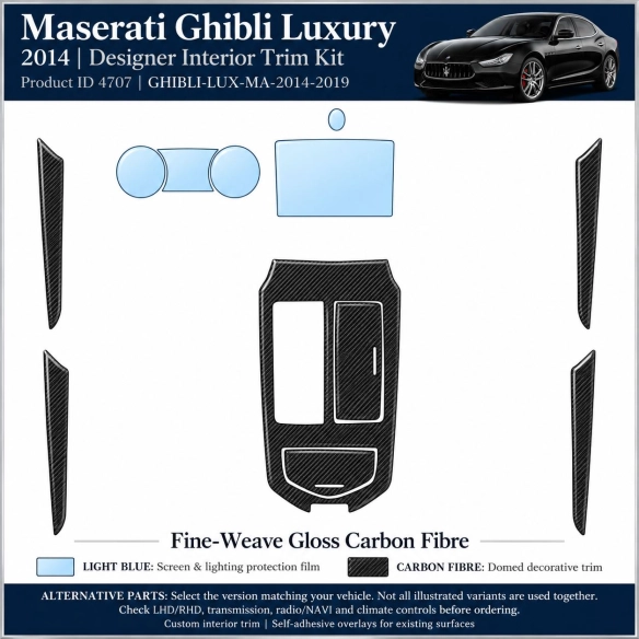 Maserati Ghibli Luxury 2014 2019 – Designer Trim – Innenraum-Komplettset