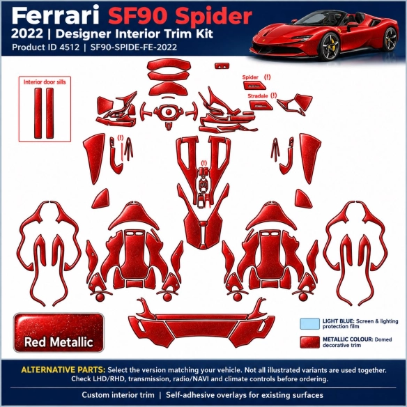 Ferrari Sf90 Spider 2022 – Designer Trim – Innenraum-Komplettset