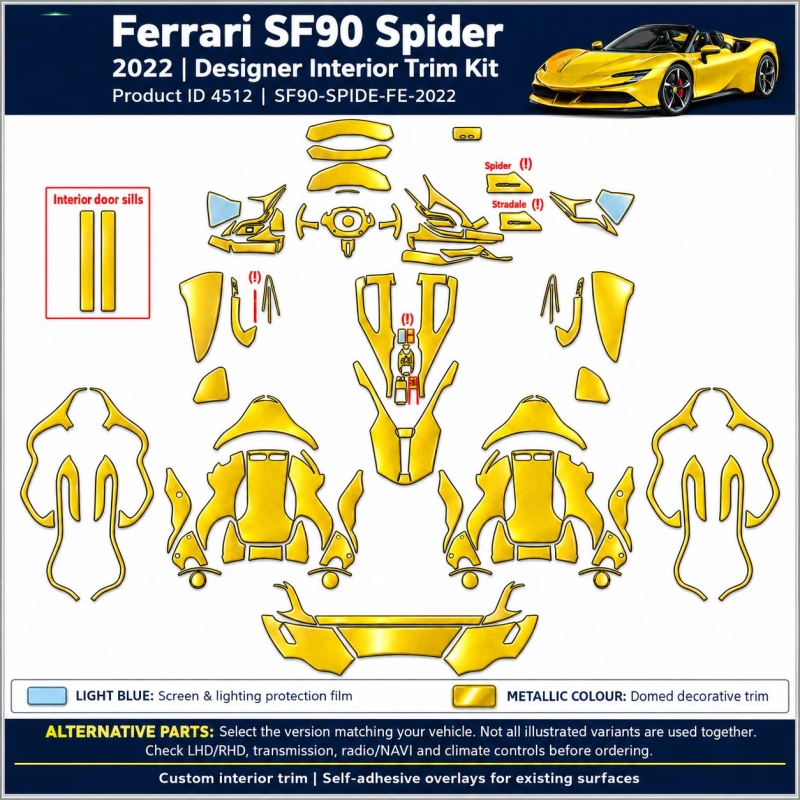 Ferrari Sf90 Spider 2022 – Designer Trim – Innenraum-Komplettset