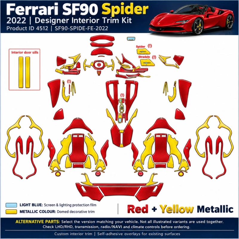 Ferrari Sf90 Spider 2022 – Designer Trim – Innenraum-Komplettset