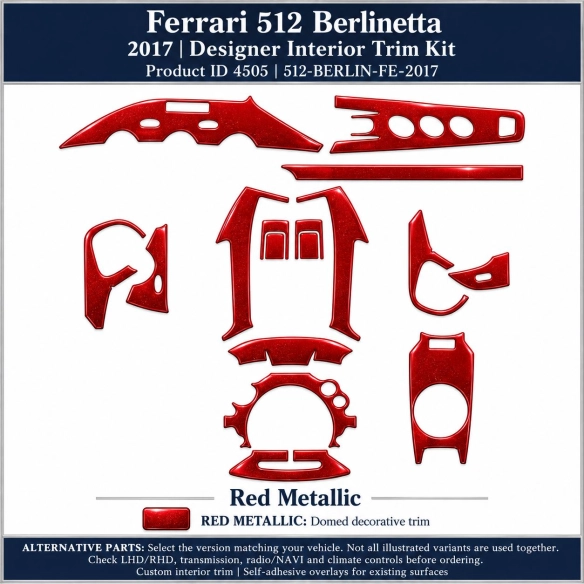 Ferrari 512 Berlinetta 2017 – Designer Trim – Innenraum-Komplettset